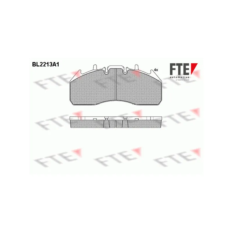 Jeu de 4 plaquettes de frein avant FTE BL2213A1
