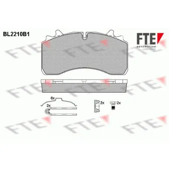 Jeu de 4 plaquettes de frein arrière FTE