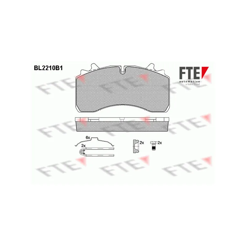 Jeu de 4 plaquettes de frein arrière FTE BL2210B1