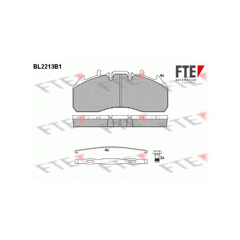 Jeu de 4 plaquettes de frein avant FTE BL2213B1