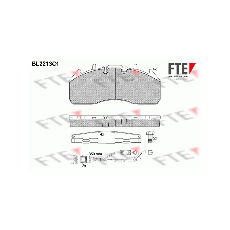 Jeu de 4 plaquettes de frein avant FTE BL2213C1