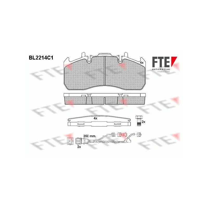 Jeu de 4 plaquettes de frein FTE BL2214C1