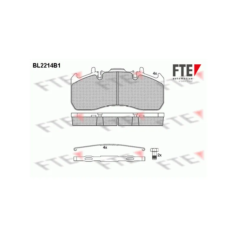 Jeu de 4 plaquettes de frein FTE BL2214B1