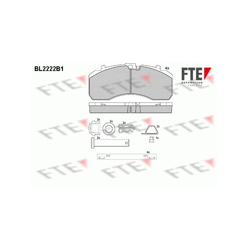 Jeu de 4 plaquettes de frein avant FTE BL2222B1