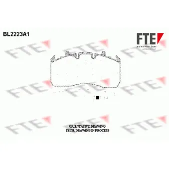 Jeu de 4 plaquettes de frein arrière FTE