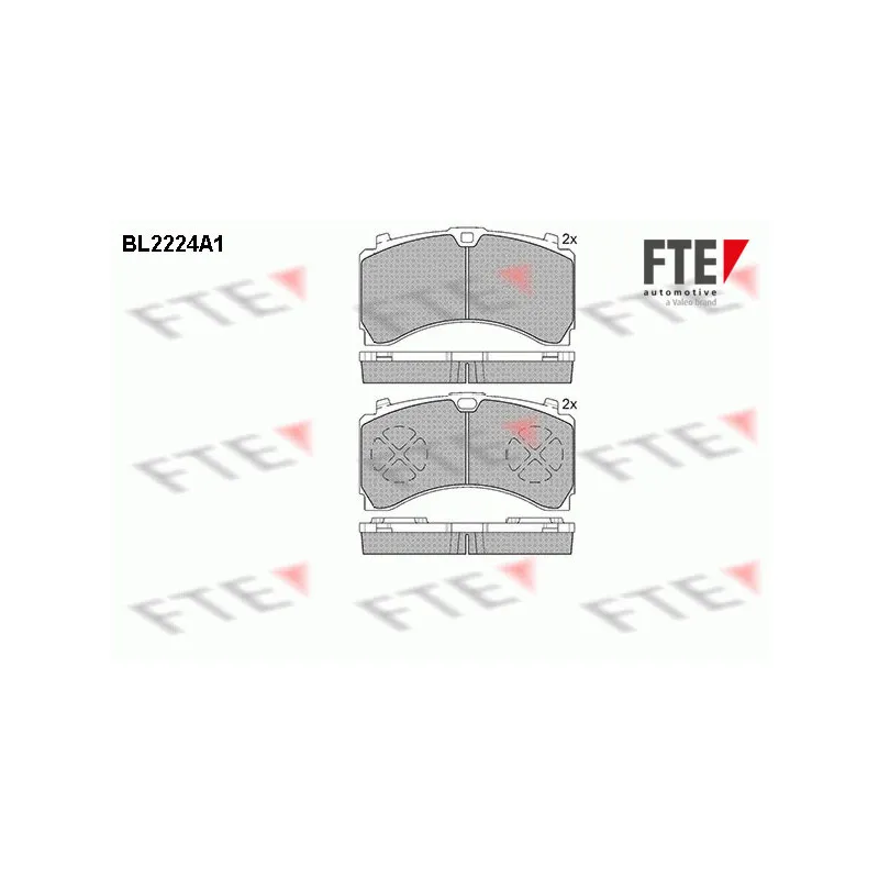 Jeu de 4 plaquettes de frein arrière FTE BL2224A1