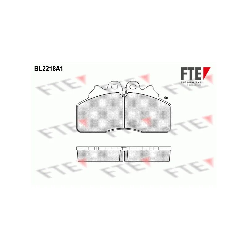 Jeu de 4 plaquettes de frein avant FTE BL2218A1