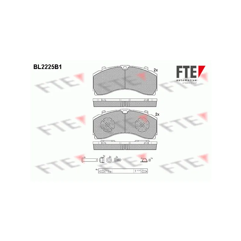 Jeu de 4 plaquettes de frein avant FTE BL2225B1