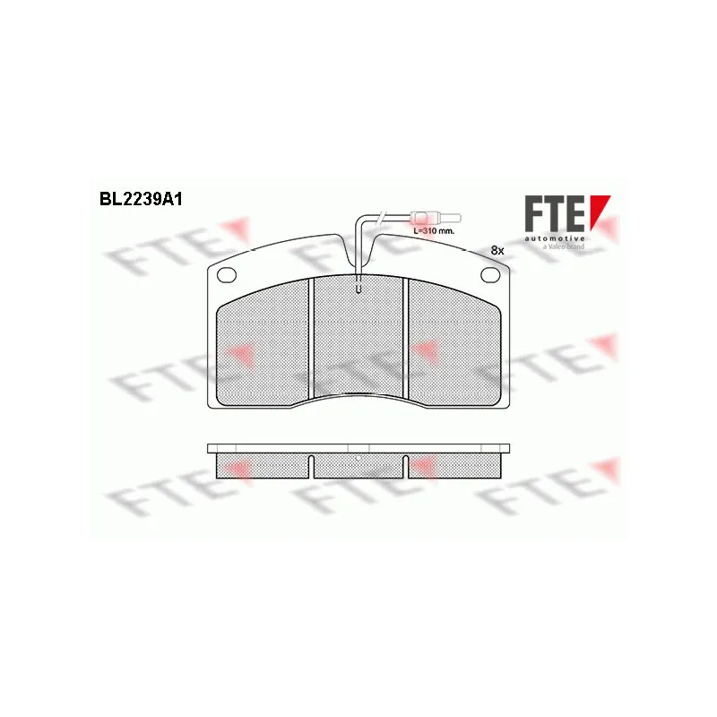 Jeu de 4 plaquettes de frein avant FTE BL2239A1
