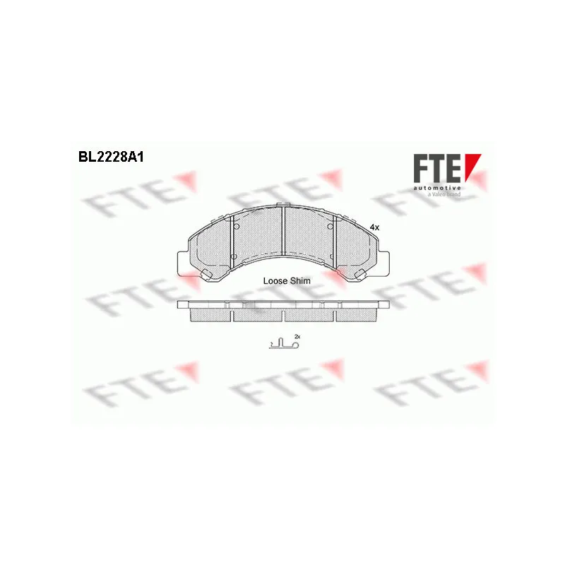 Jeu de 4 plaquettes de frein avant FTE BL2228A1