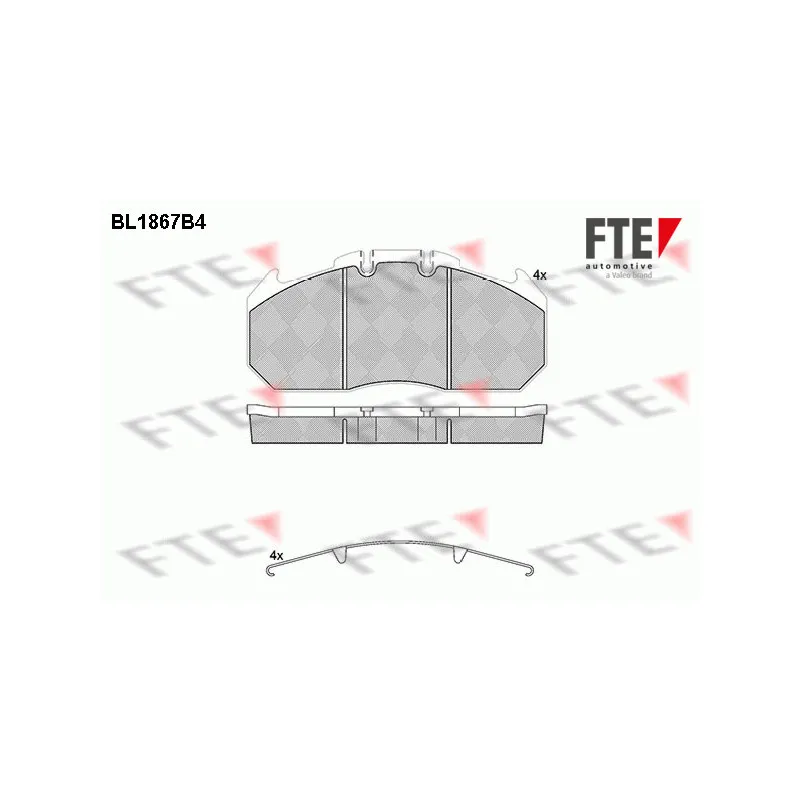 Jeu de 4 plaquettes de frein avant FTE BL1867B4