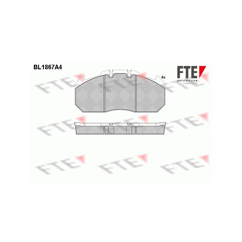Jeu de 4 plaquettes de frein avant FTE BL1867A4