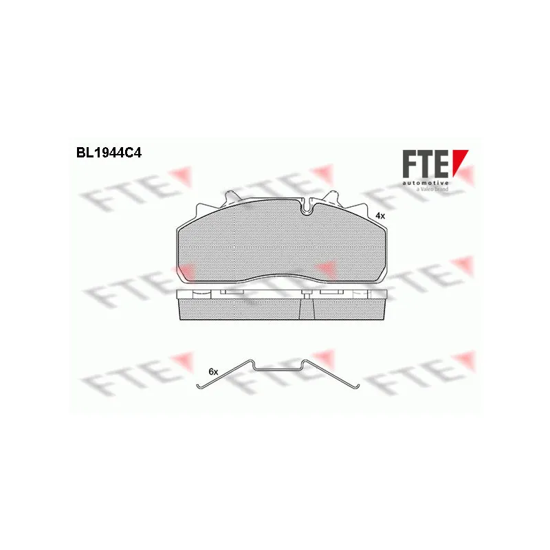 Jeu de 4 plaquettes de frein avant FTE BL1944C4