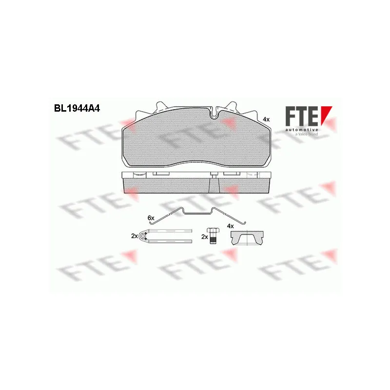 Jeu de 4 plaquettes de frein avant FTE BL1944A4