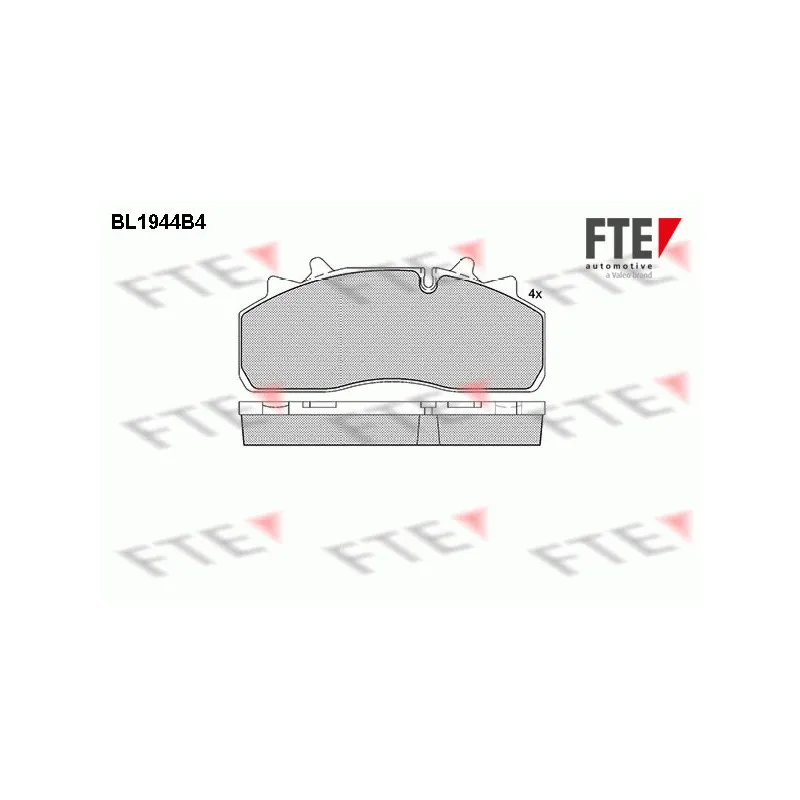 Jeu de 4 plaquettes de frein avant FTE BL1944B4
