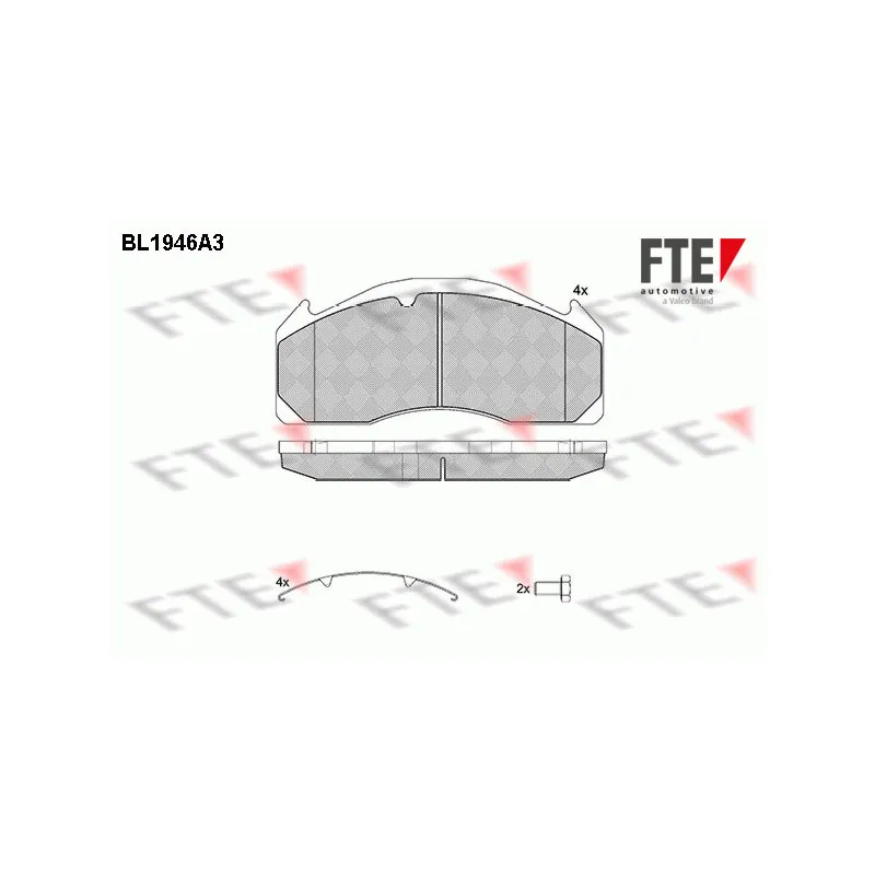 Jeu de 4 plaquettes de frein avant FTE BL1946A3