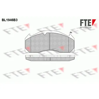 Jeu de 4 plaquettes de frein avant FTE