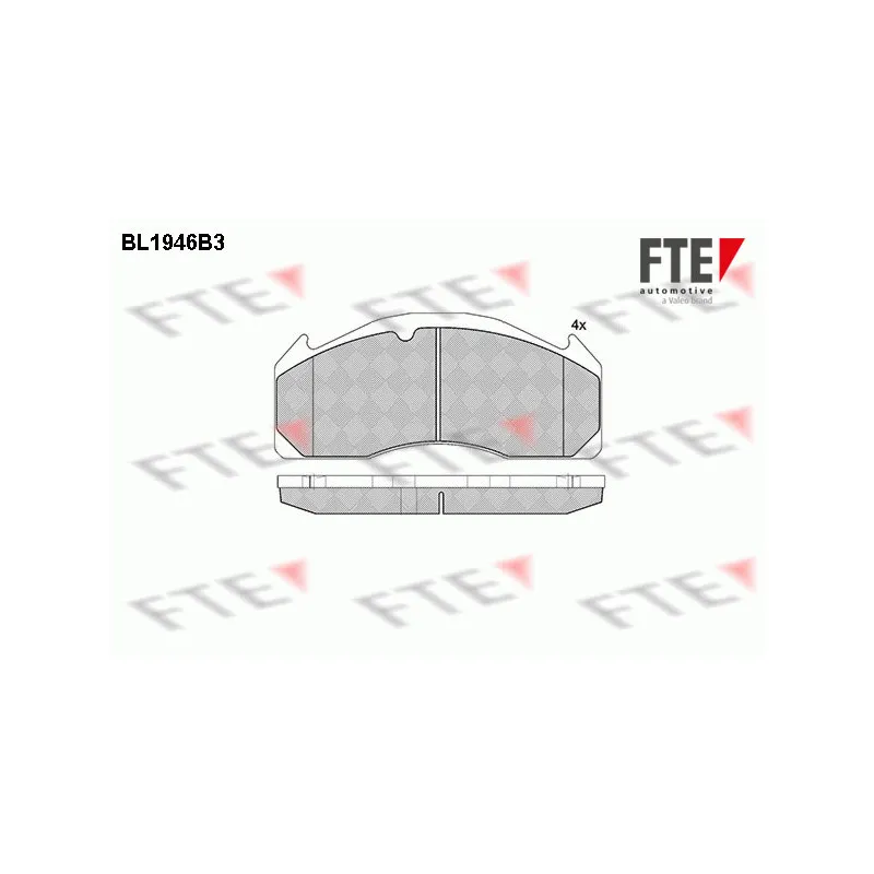 Jeu de 4 plaquettes de frein avant FTE BL1946B3