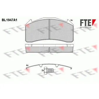 Jeu de 4 plaquettes de frein avant FTE