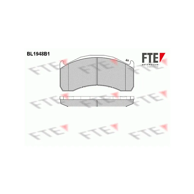 Jeu de 4 plaquettes de frein avant FTE BL1948B1