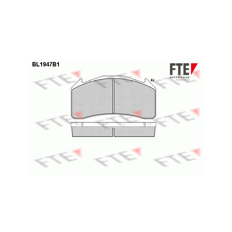 Jeu de 4 plaquettes de frein avant FTE BL1947B1