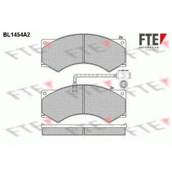 Jeu de 4 plaquettes de frein avant FTE