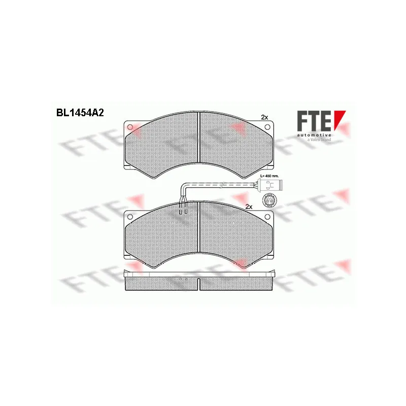 Jeu de 4 plaquettes de frein avant FTE BL1454A2