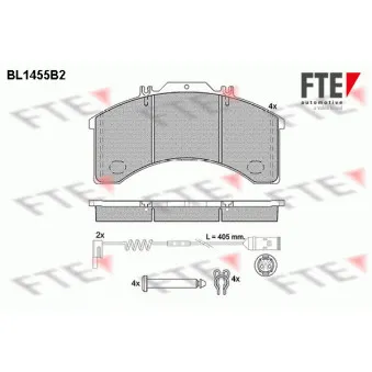 Jeu de 4 plaquettes de frein avant FTE