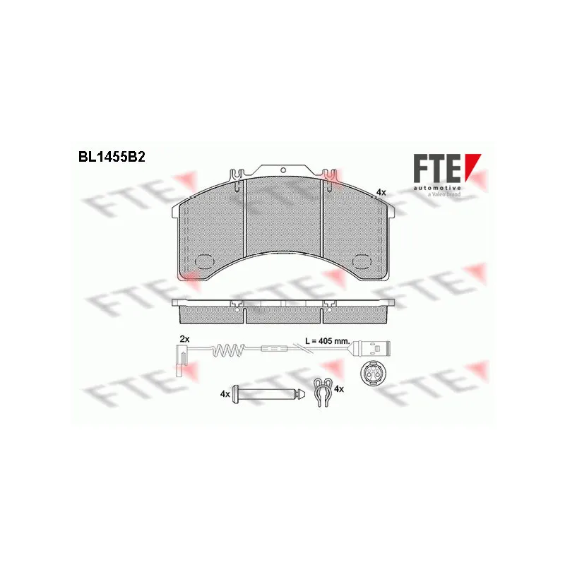 Jeu de 4 plaquettes de frein avant FTE BL1455B2