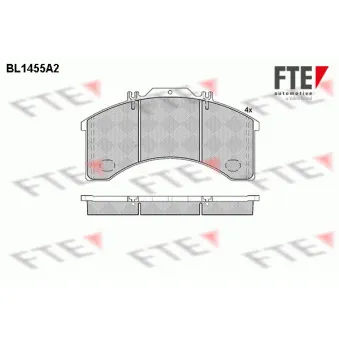Jeu de 4 plaquettes de frein avant FTE