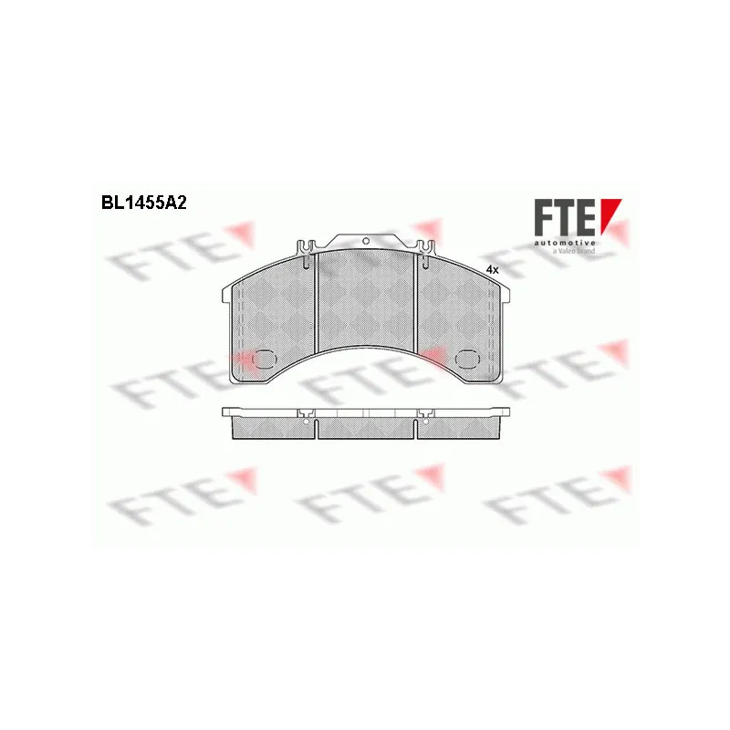 Jeu de 4 plaquettes de frein avant FTE BL1455A2