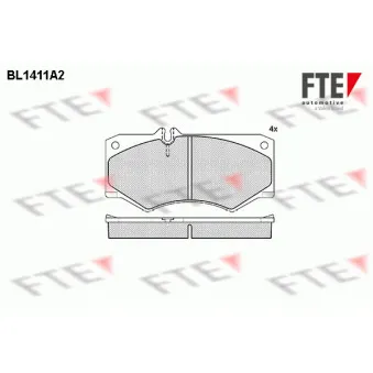 Jeu de 4 plaquettes de frein avant FTE