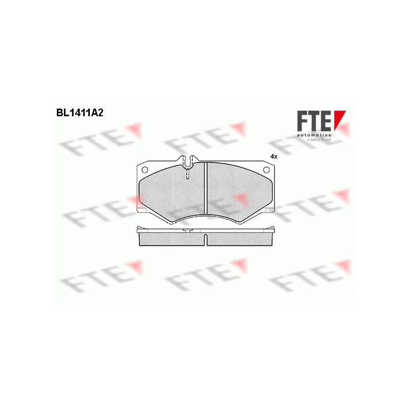 Jeu de 4 plaquettes de frein avant FTE BL1411A2
