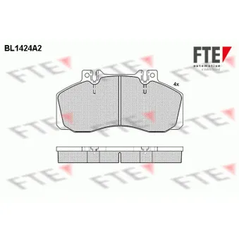 Jeu de 4 plaquettes de frein avant FTE