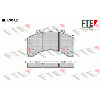 Jeu de 4 plaquettes de frein avant FTE