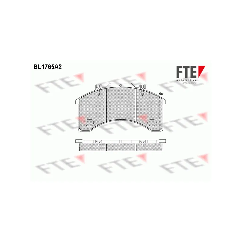 Jeu de 4 plaquettes de frein avant FTE BL1765A2