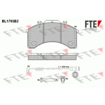 Jeu de 4 plaquettes de frein avant FTE