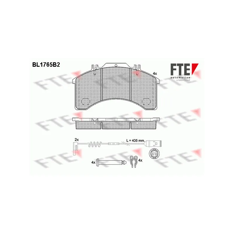 Jeu de 4 plaquettes de frein avant FTE BL1765B2