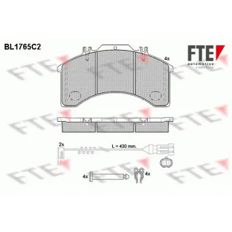 Jeu de 4 plaquettes de frein avant FTE