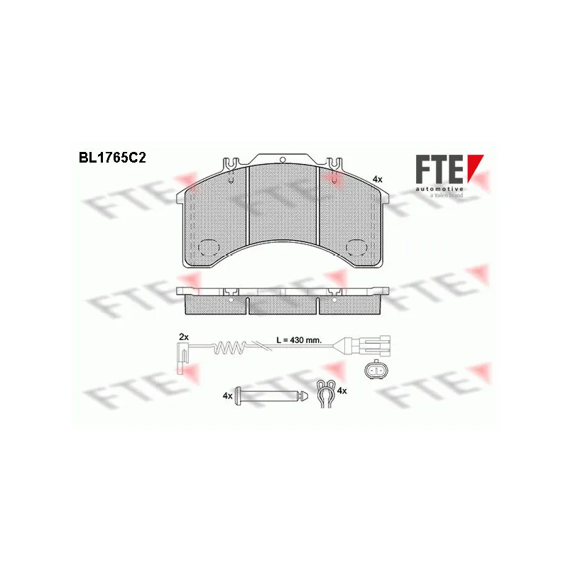 Jeu de 4 plaquettes de frein avant FTE BL1765C2