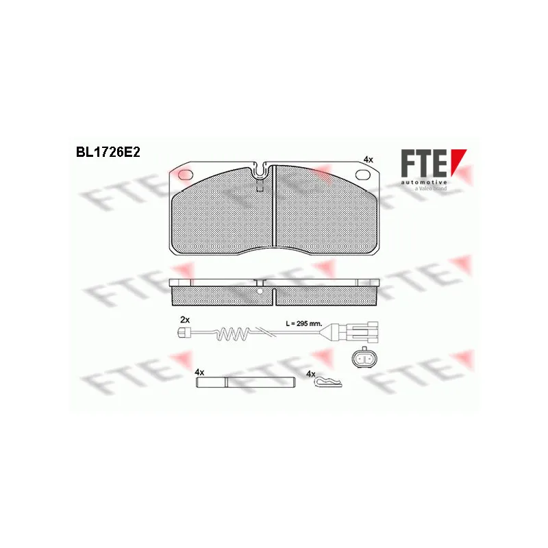 Jeu de 4 plaquettes de frein avant FTE BL1726E2