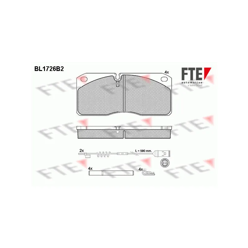 Jeu de 4 plaquettes de frein avant FTE BL1726B2