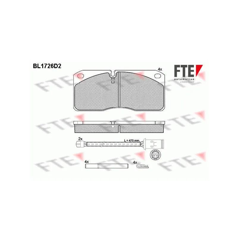 Jeu de 4 plaquettes de frein avant FTE BL1726D2