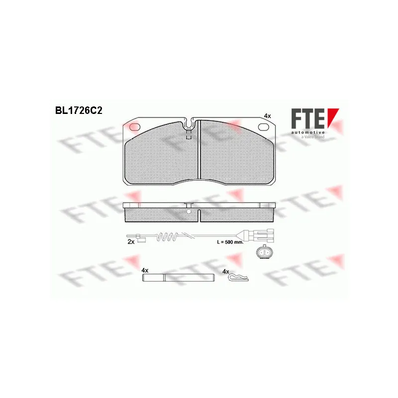 Jeu de 4 plaquettes de frein avant FTE BL1726C2