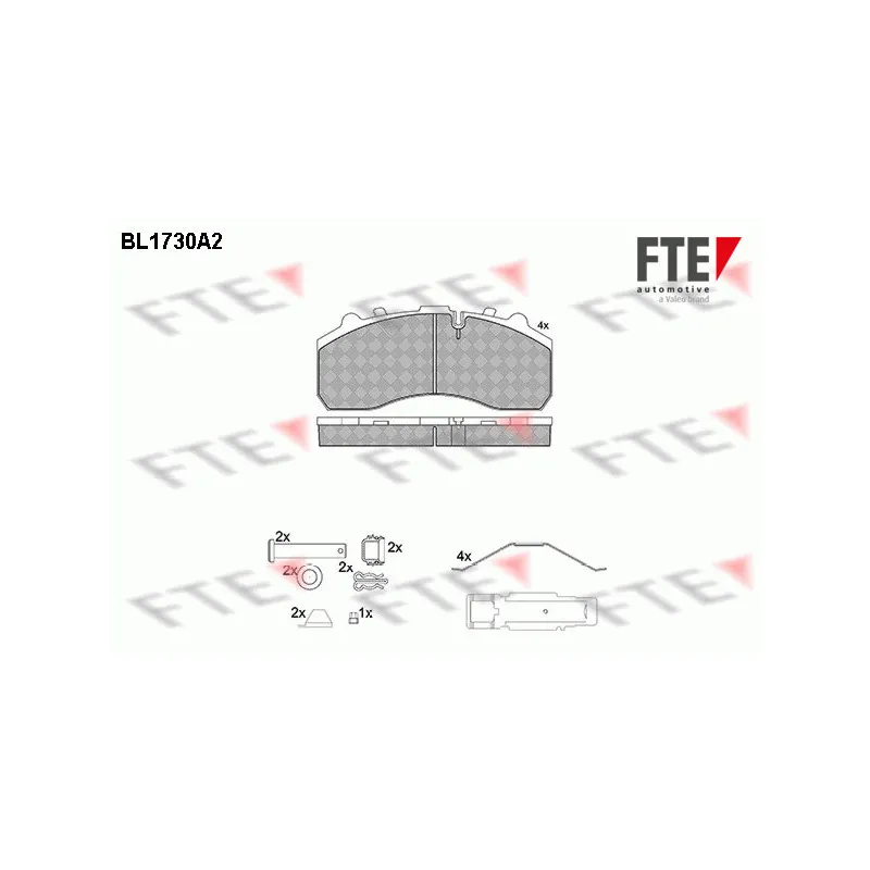 Jeu de 4 plaquettes de frein avant FTE BL1730A2