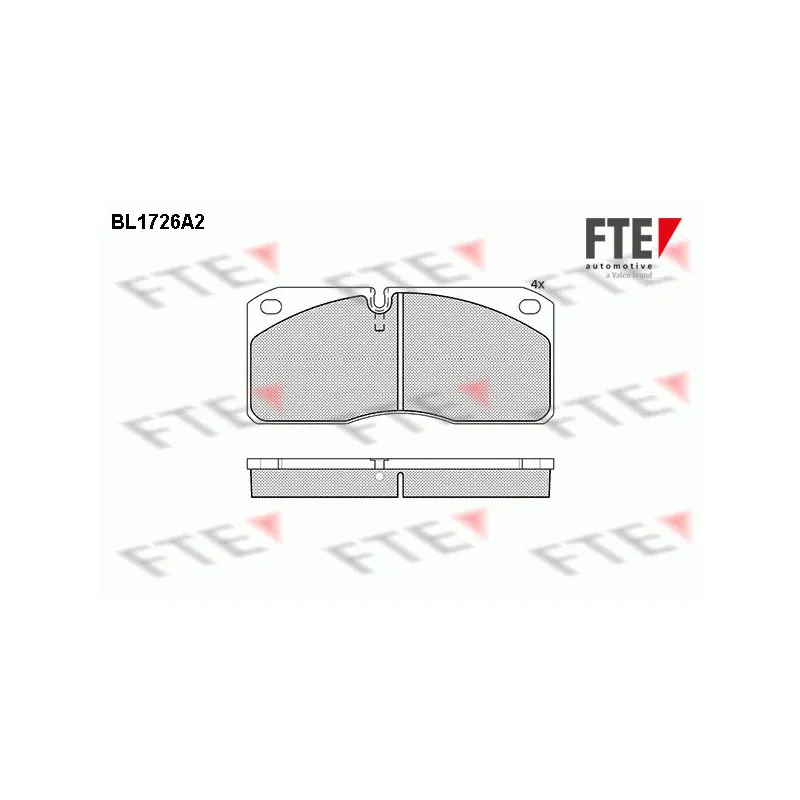 Jeu de 4 plaquettes de frein avant FTE BL1726A2