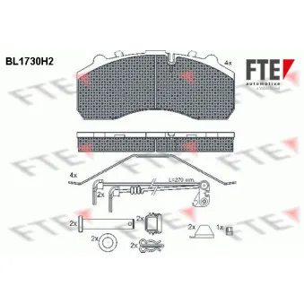 Jeu de 4 plaquettes de frein avant FTE