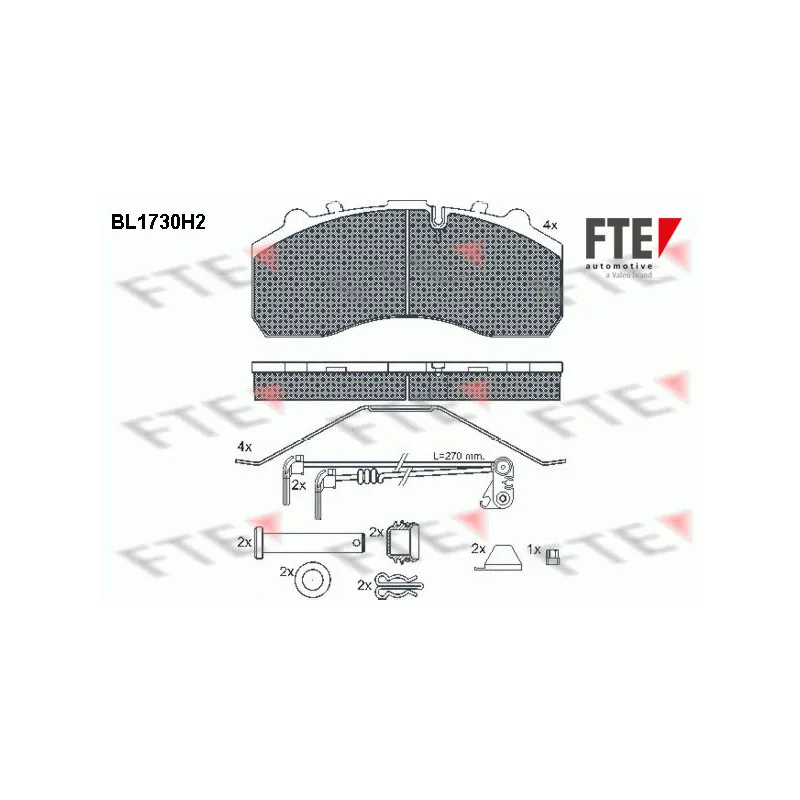 Jeu de 4 plaquettes de frein avant FTE BL1730H2