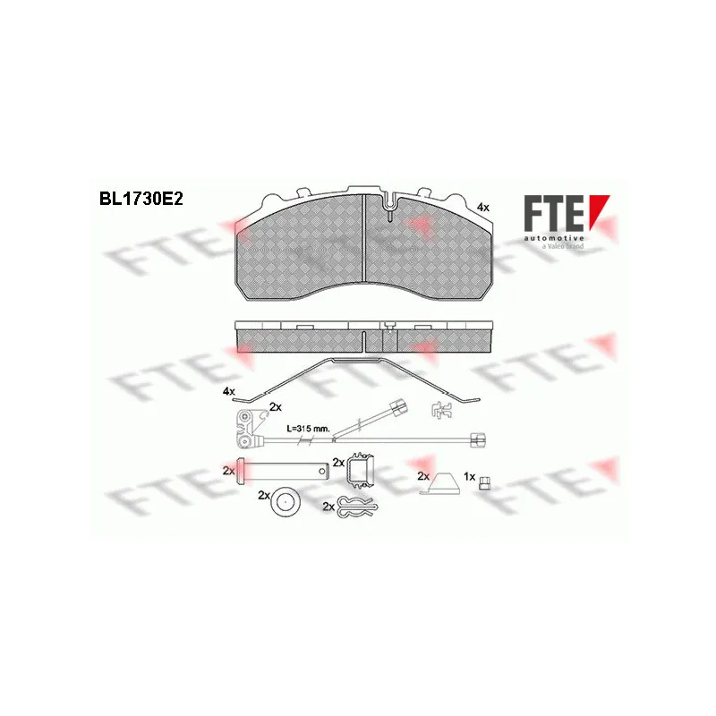 Jeu de 4 plaquettes de frein avant FTE BL1730E2