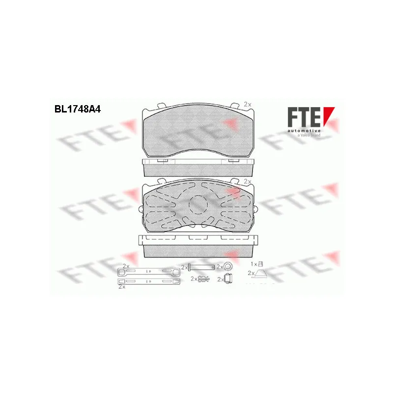 Jeu de 4 plaquettes de frein avant FTE BL1748A4